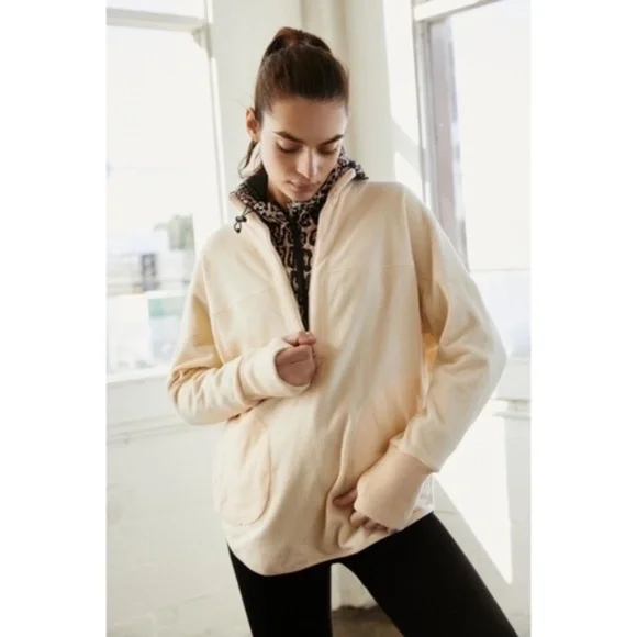 NWT Mountain Dreamin' Half-Zip Sweatshirt FREE PEOPLE PULLOVER NEW PEACH - Picture 5 of 8